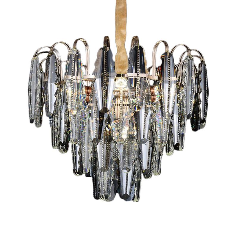 Willow Shape Bedroom Chandelier Clear Crystal Multi Lights Contemporary Ceiling Pendant Light