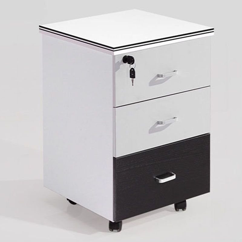 Contemporary Style Filing Cabinet Wood Vertical File Cabinet with Locking Storage