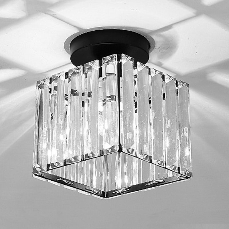 Simplicity Ceiling Lamp Modern Crystal Flush Mount Light Fixture for Bedroom