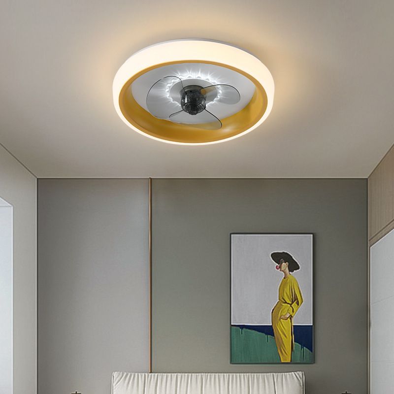 Modern Ceiling Fan Light LED Ceiling Mount Lamp with Acrylic Shade for Kid's Room
