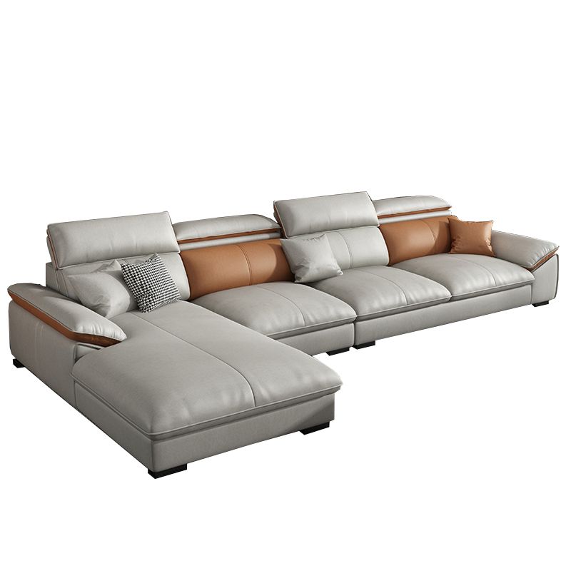 Pillow Top Arm Pillowed Back Cushions Sofa 4-Seater Sectional Sofa with Chaise