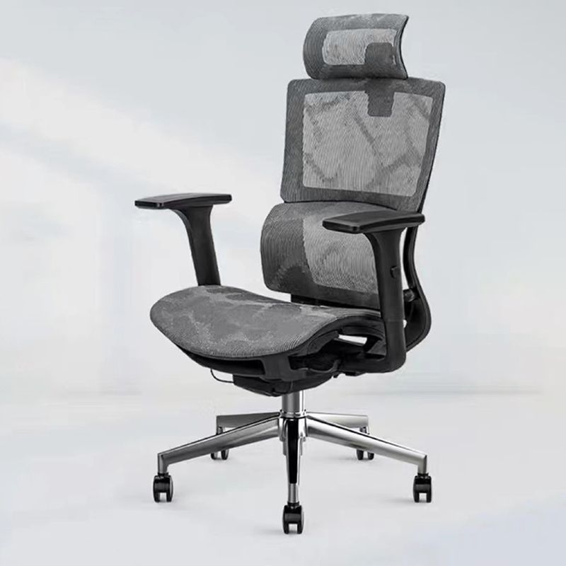 Modern Desk Chair Mesh Computer Chair in Black/Gray High-Back Chair with Wheels