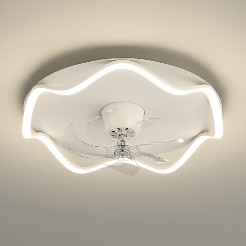 Modernism Single White Ceiling Fan Lamp LED Acrylic Ceiling Fan Light