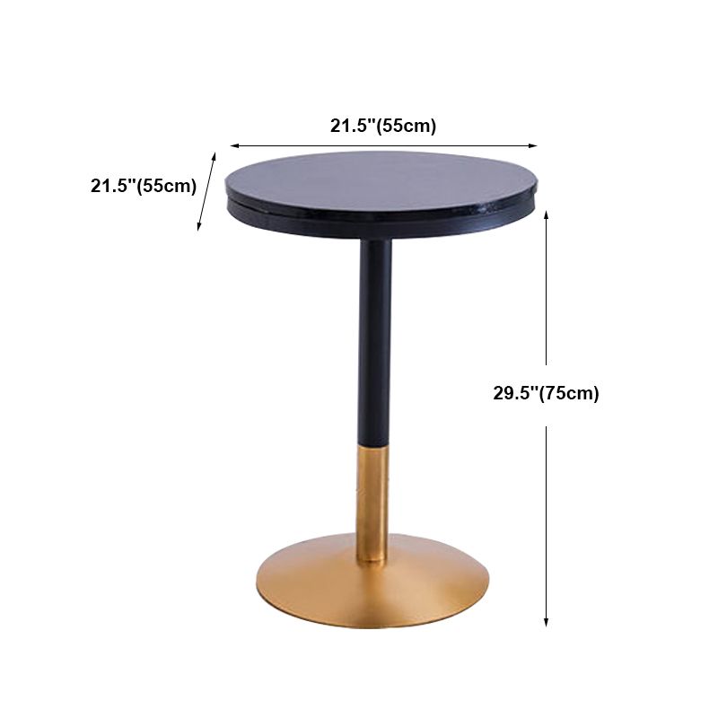 Industrial Style Black Iron Bar Table Wood Round Top Bistro Table with Pedestal