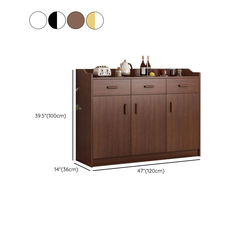 Glam Style Dining Buffet Wood Buffet Server with Drawers and Cabinets