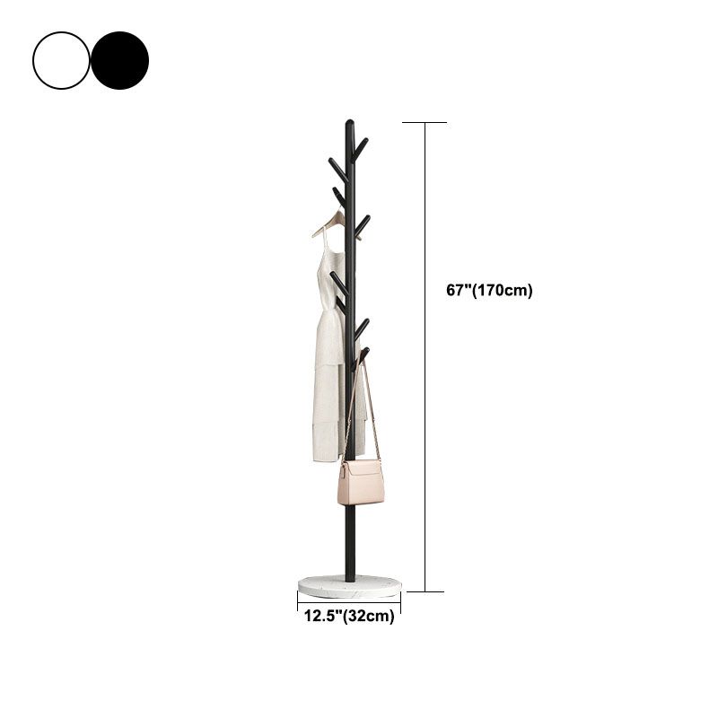 Modern Hall Tree Metal Free Standing 8 Hooks No Distressed Coat Hanger