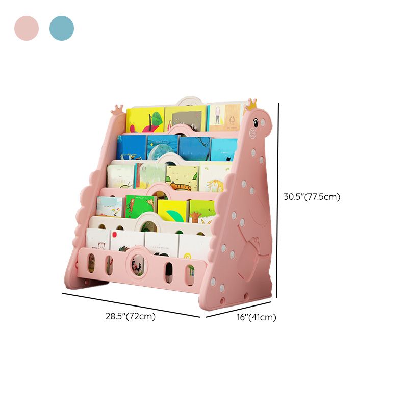 Comtemparary Etagere Bookcase Plastic Closed Back Shelf Bookcase in Animals Theme