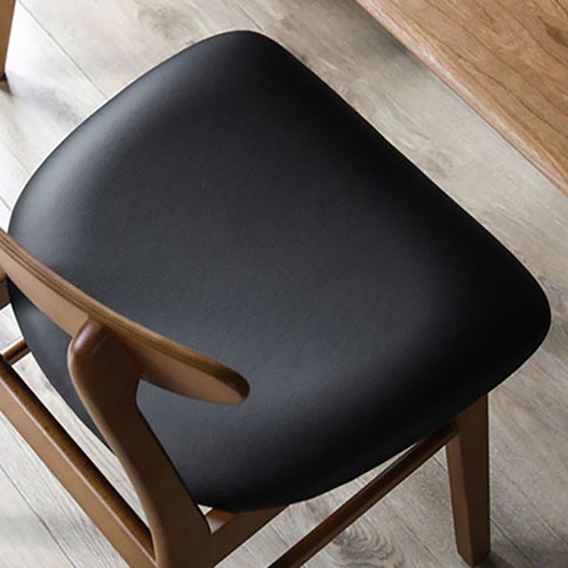 Contemporary Style Dining Chairs Armless Side Chairs with Wooden Legs