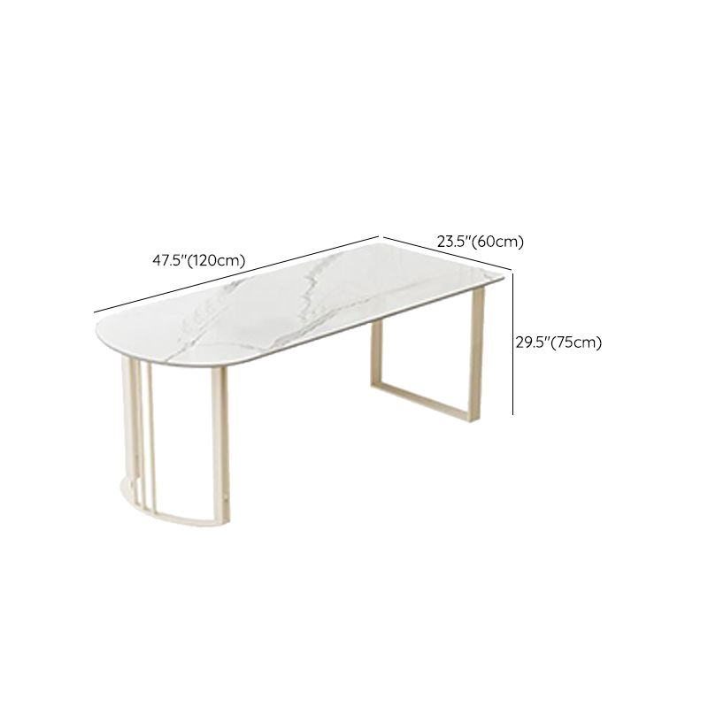 Modern Style Stone Writing Desk Irregular Shape Writing Table with 2-Legs for Home