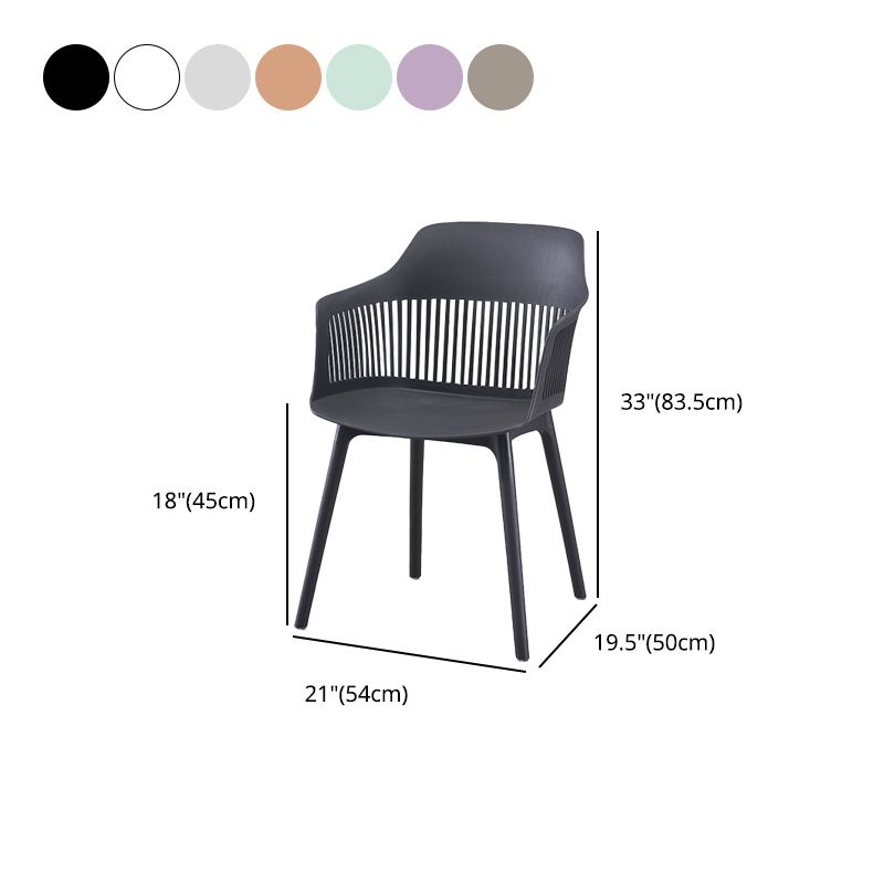 Modern Style Chair Dining Arm Chair for Kitchen with Plastic Legs