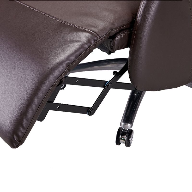 Modern Slide Office Chair Armless Leather Adjustable Seat Height Chair