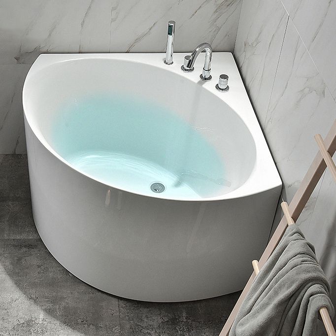 Back to Wall Bathtub Antique Finish Soaking Modern Corner Bath Tub