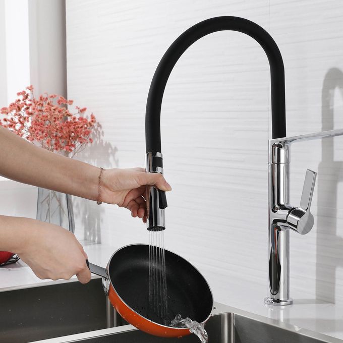 Modern Kitchen Faucet Copper Single Handle High Arc Kitchen Faucet