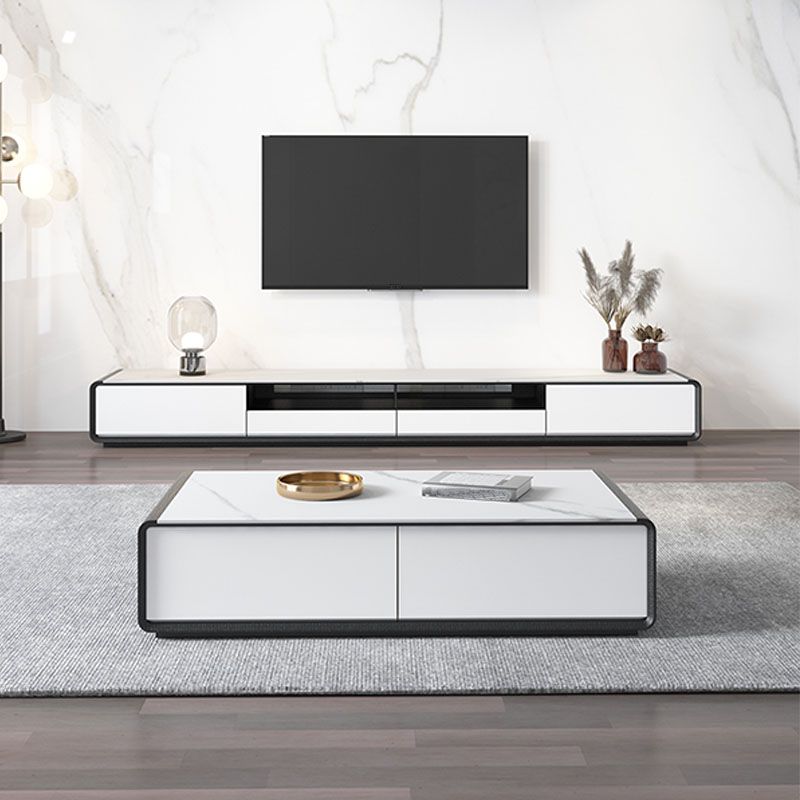 Modern & Contemporary TV Media Console Slate Top TV Media Stand