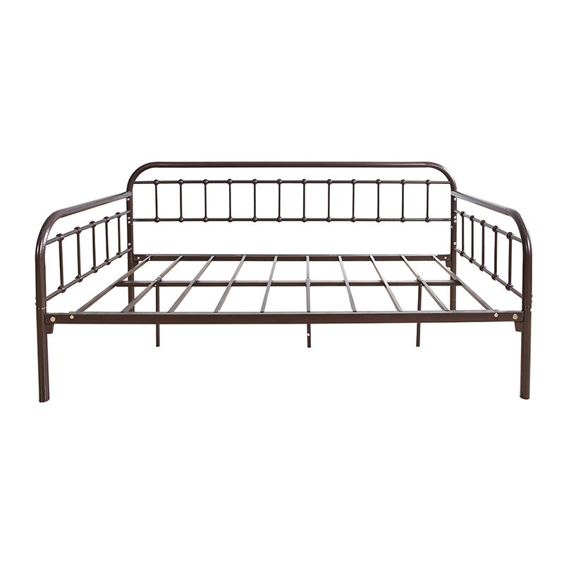 Contemporary Iron Daybed Mattress Included Kids Bed with Guardrail