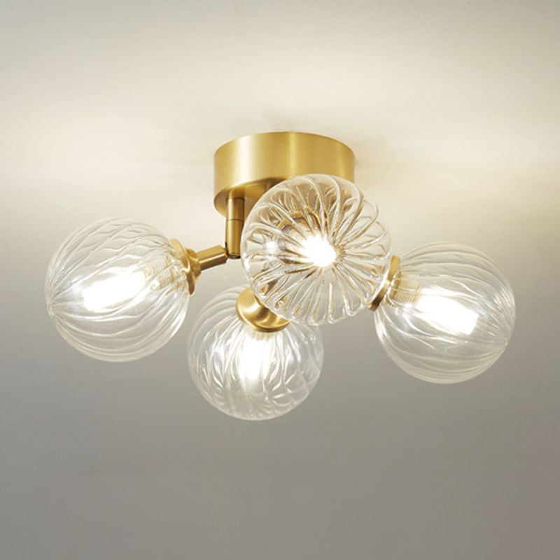 Modern Simple Golden Ceiling Lamp Ball Shape Ceiling Light for Living Room