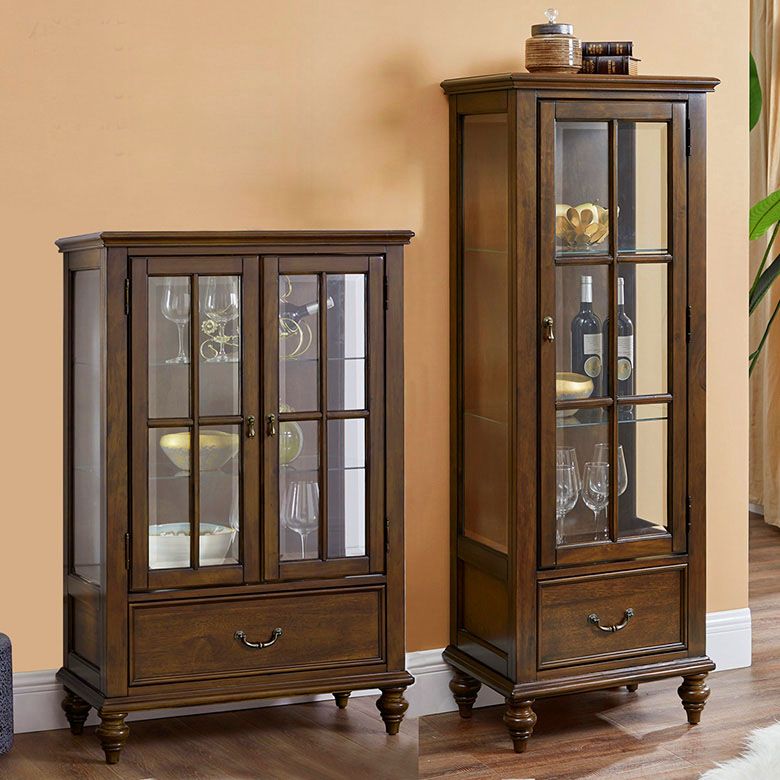 Traditional Curio Cabinet Birch Buffet Cabinet with Door for Bedroom