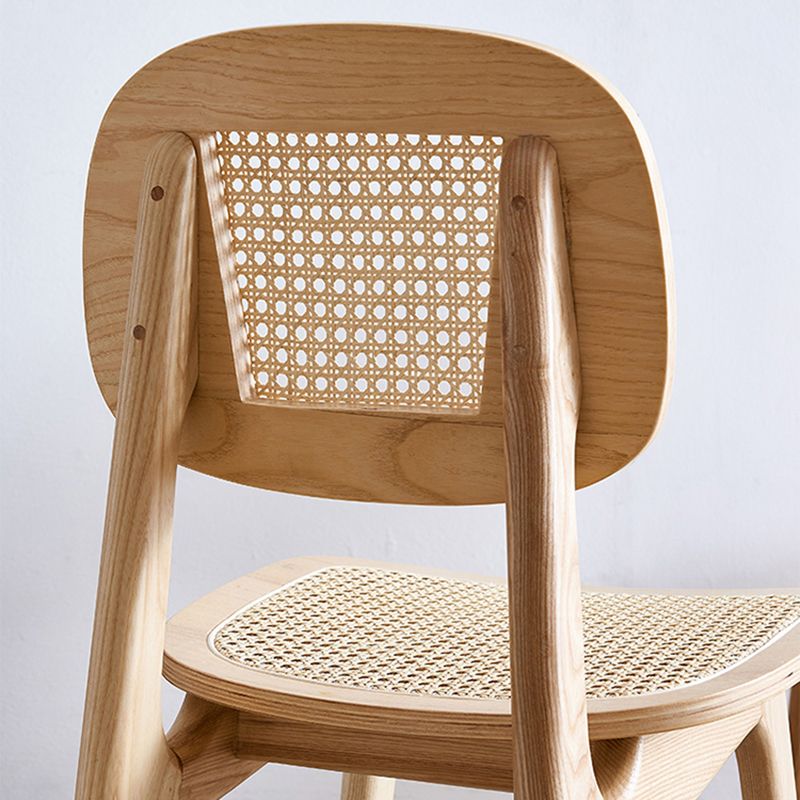 Contemporary Armless Open Back Chairs Wicker Dining Chairs for Home