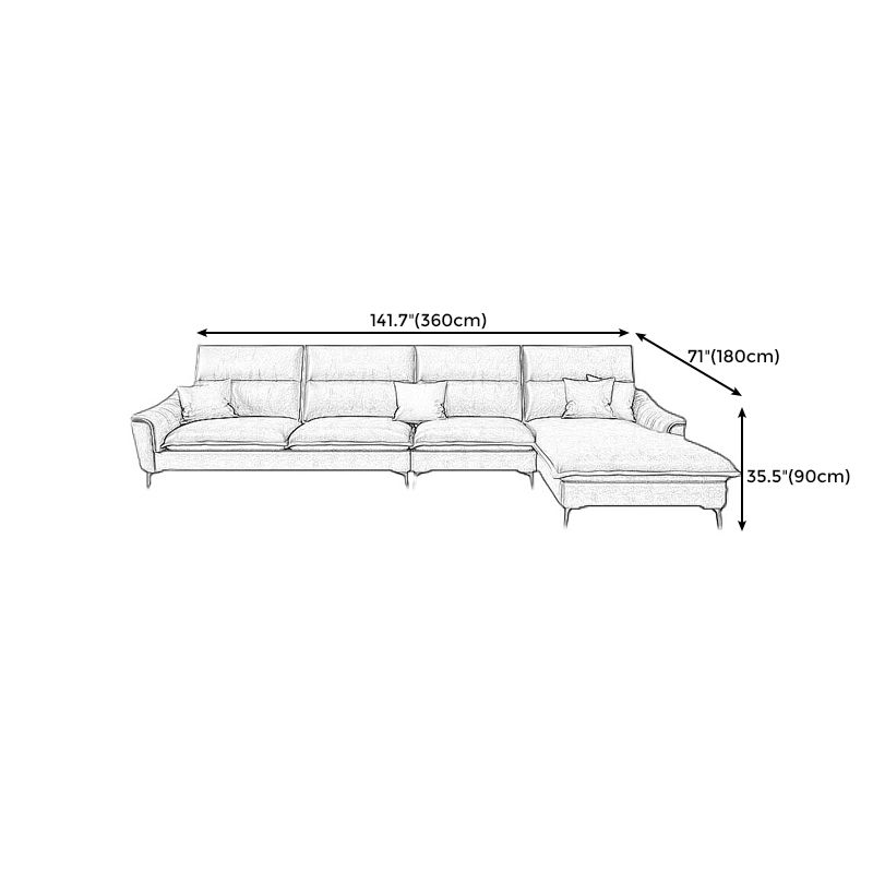 Faux Leather High Back Pillow Top Arm Sectional with Waterproof and Stain-Resistant