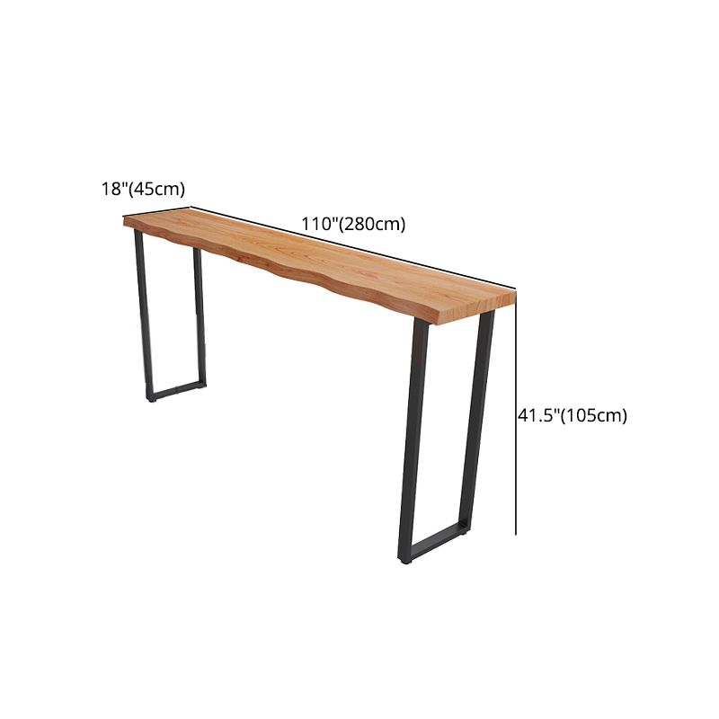 Wood Bar Dining Table Modern Bar Table with Sled Base for Dining Room