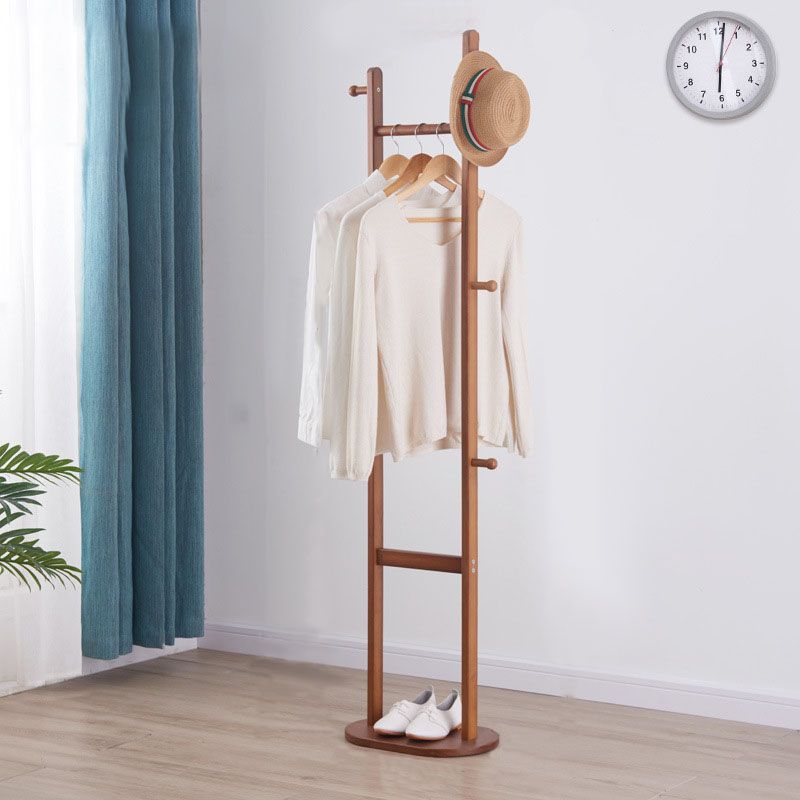 Solid Wood Modern Coat Rack Hooks and Hanging Rail Hallway Coat Hanger