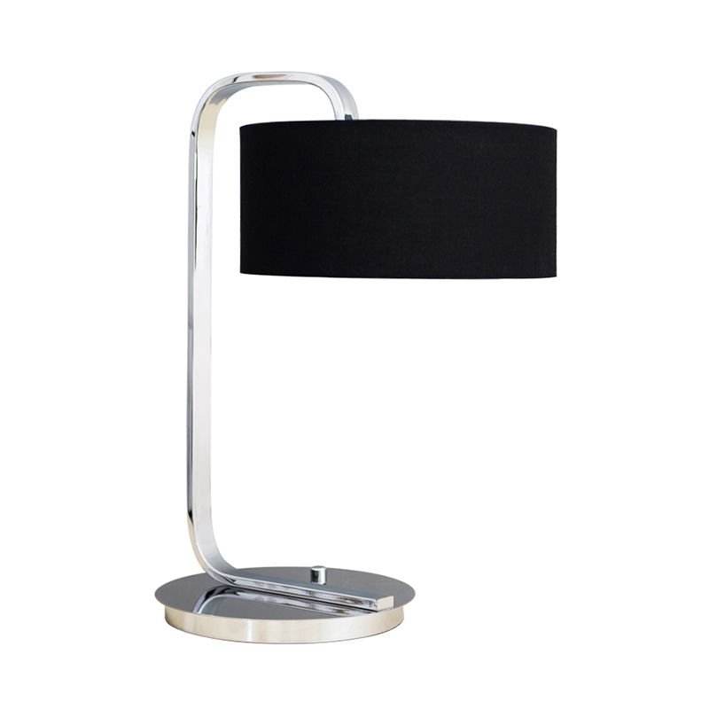 Drum Reading Book Light Modernism Fabric LED Desk Light in Black/White for Bedroom