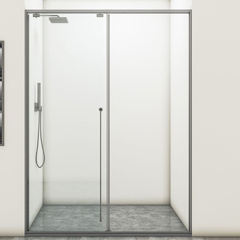 Gray Single Sliding Door Shower Door Tempered Glass Shower Door