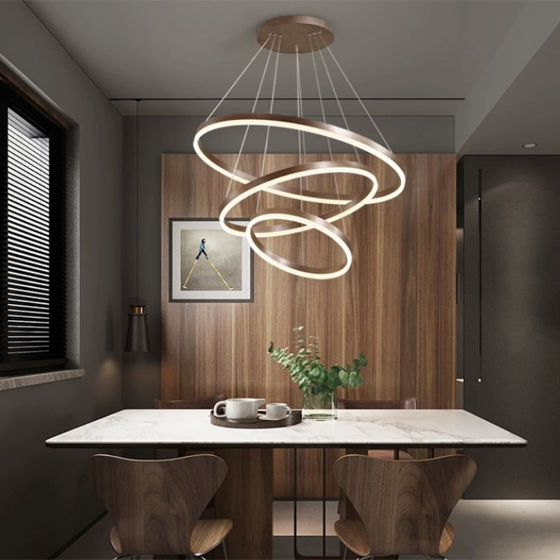 Metal Ring Chandelier Pendant Light Modern Style LED Hanging Pendant Light