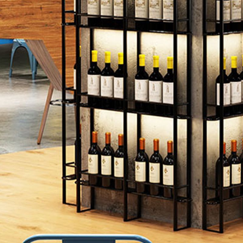 Modern Floor Wine Bottle & Glass Rack Metal Wine Rack with Wine Storage