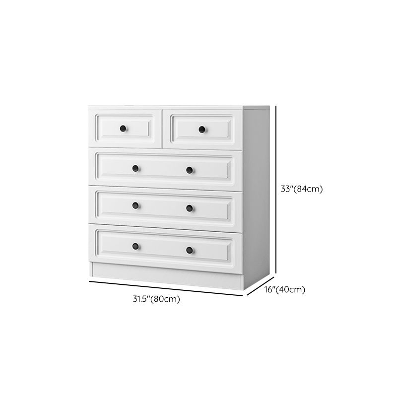 Scandinavian Solid Wood Combo Dresser Kids Nightstand in White