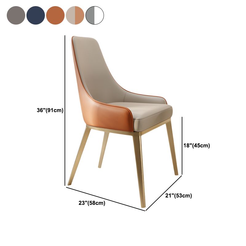 Glam Steel Dining Chair Parsons Chair in Matte Finish for Indoor