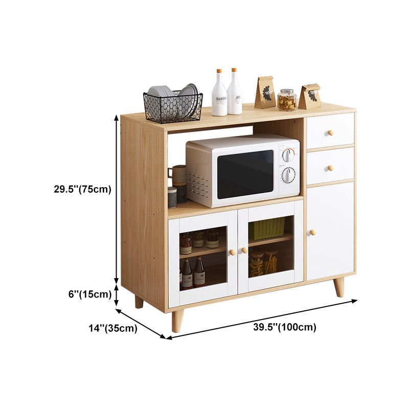 Modern Style Sideboard Buffet Engineered Wood Drawers and Cabinets Storage Sideboard