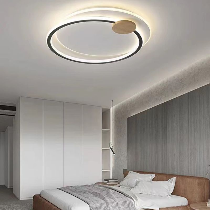 Contemporary Flush Mount Lighting Gray/Black LED Ceiling Light for Home