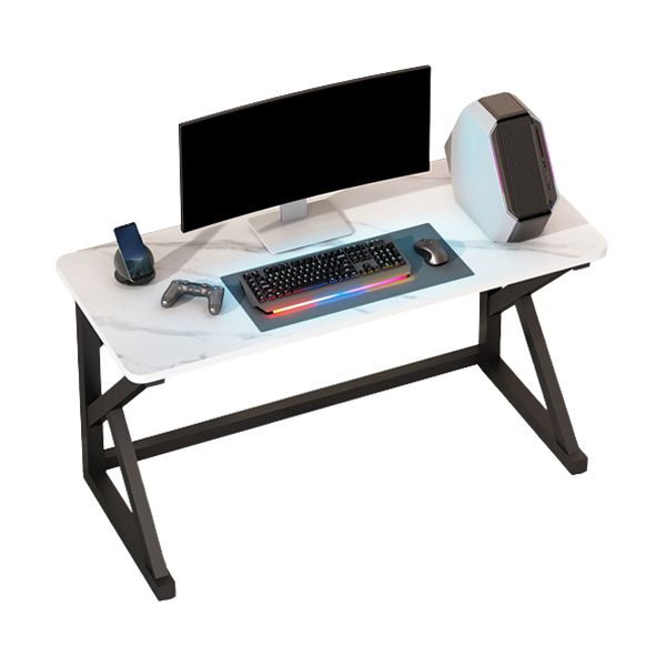 Modern Stone Computer Desk 29.53-inch Tall Gaming Desk with Iron Legs