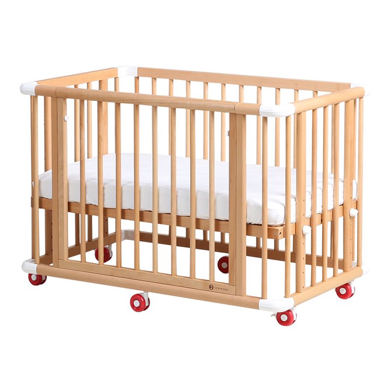 Farmhouse Rectangle Crib Home Solid Wood 4-In-1 Convertible Crib