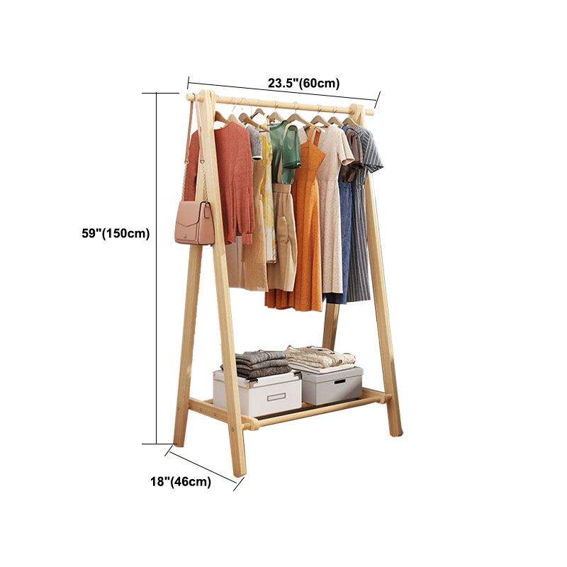 Wood Entryway Hall Tree Storage Shelves Hall Stand with Hanging Rail Coat Rack