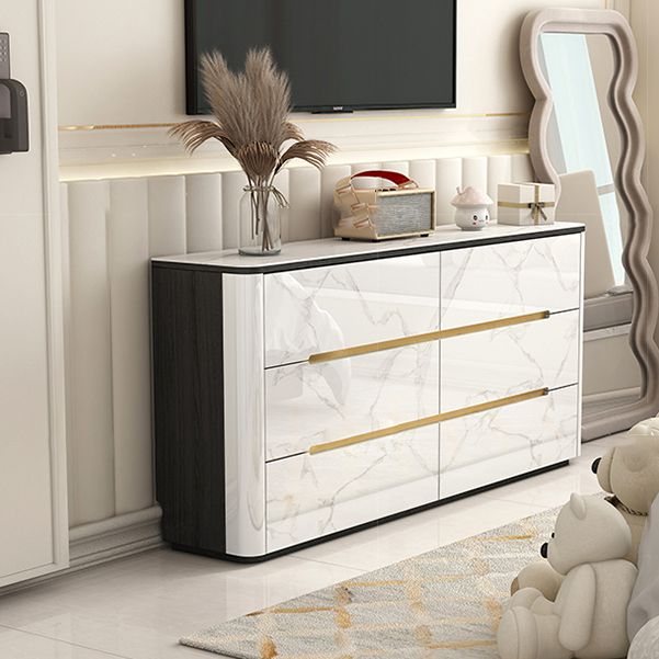 Stone Top Chest Metal Legs Chest Drawers with Drawers for Bedroom