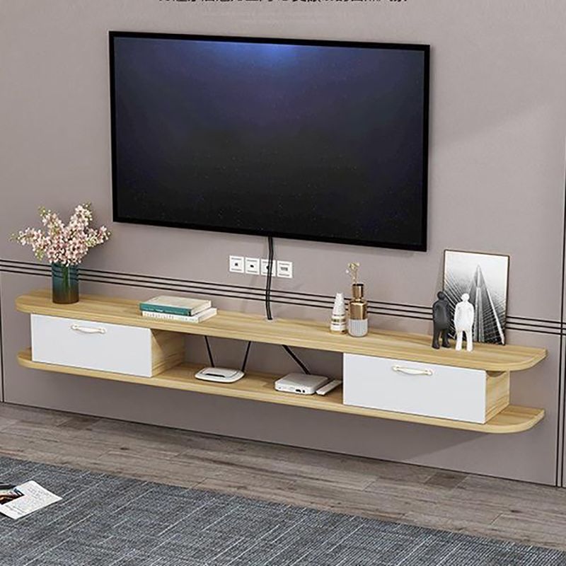 Contemporary Style TV Stand Faux Wood Wall-mounted TV Cabinet with 2 Doors