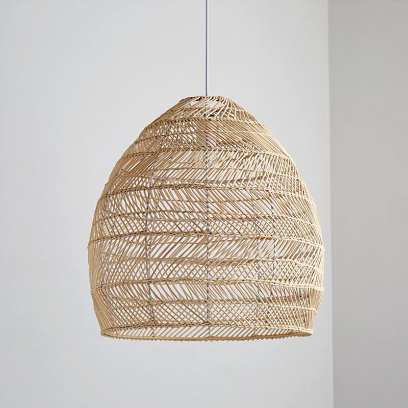 MODERNA SOSPENSIONE MIDERE INSUGNI A MANO LUCE RATTAN 1 Ciondolo Light