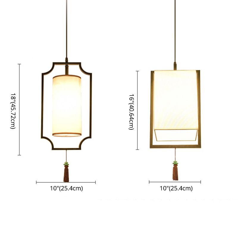 Zwart langwerpig hangend plafondlicht moderne stijl stofophanging hanglampje