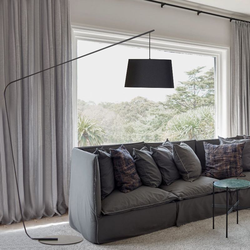 Linear/Kapsel/Bogenbodenleuchte Designer Metall Einerbulst Wohnzimmer Stehlampe in Schwarz