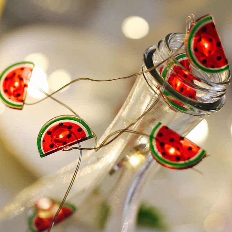 10m Watermelon Party Light Contemporary Plastic 100 Bulbs Red Battery/USB LED String Lighting