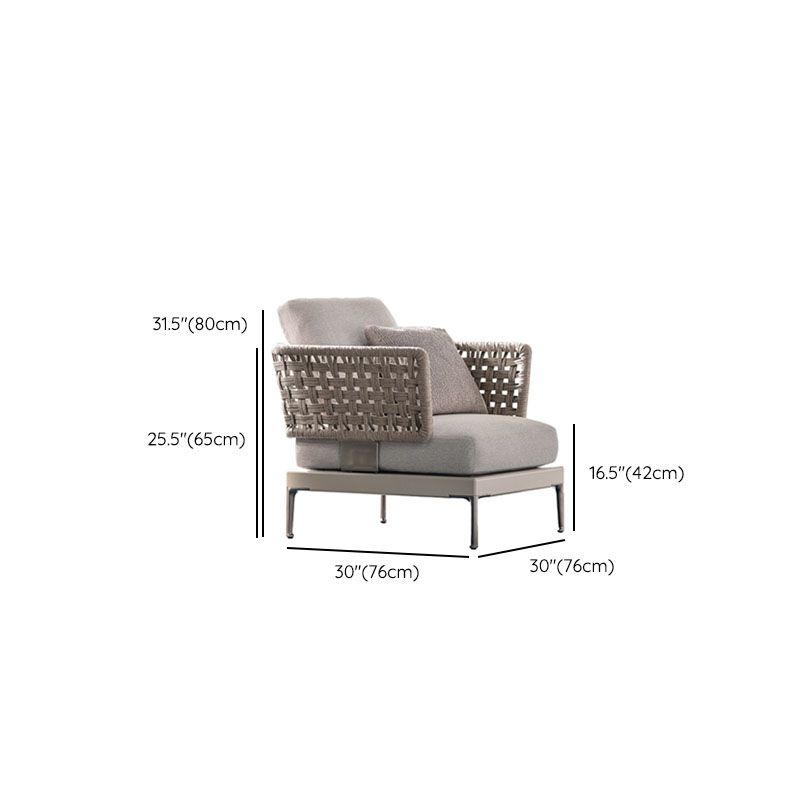 Contemporary Metal Frame Patio Sofa Water Resistant Outdoor Patio Sofa