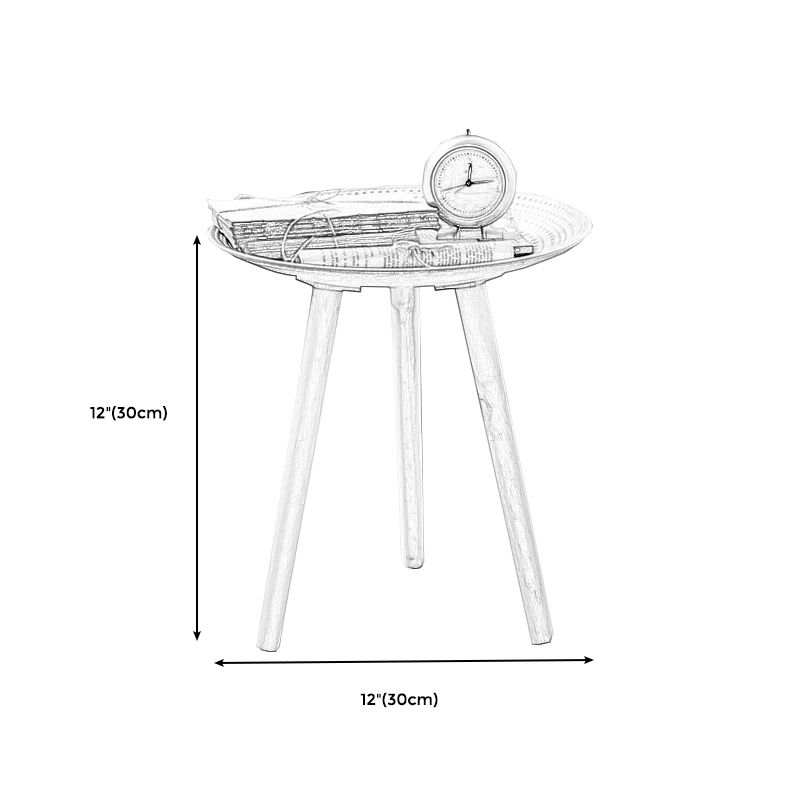 Modern White Wooden Coffee Table Round Coffee Table with Three Legs