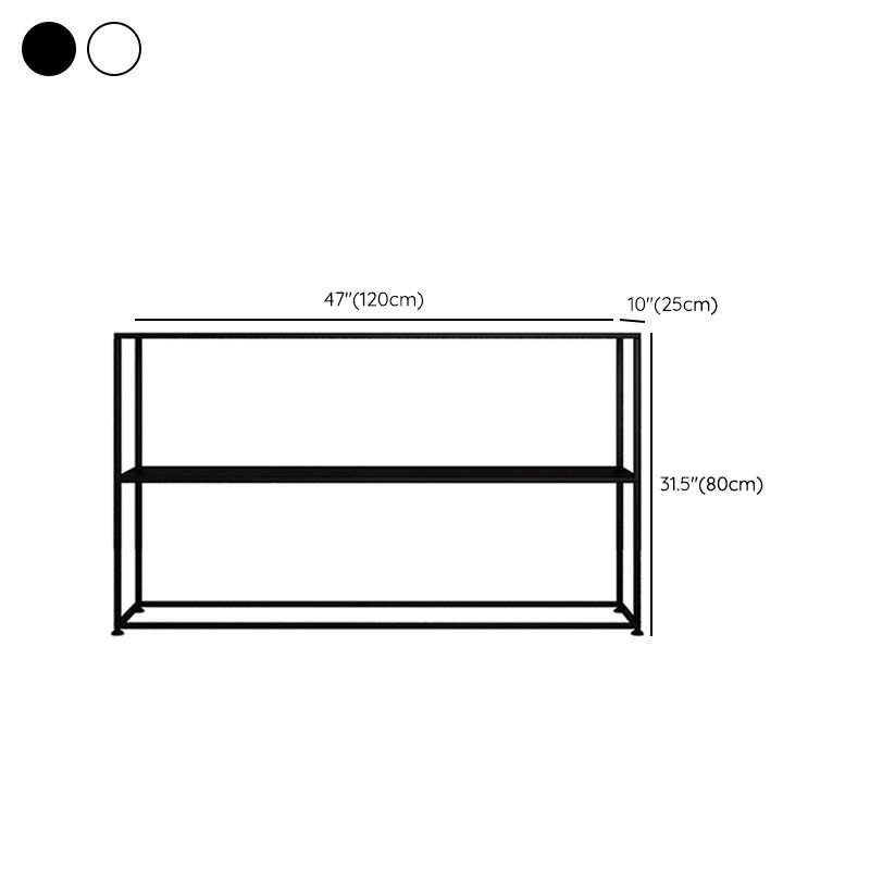 31.5" Tall Modern Console Table Iron Accent Table with Shelf