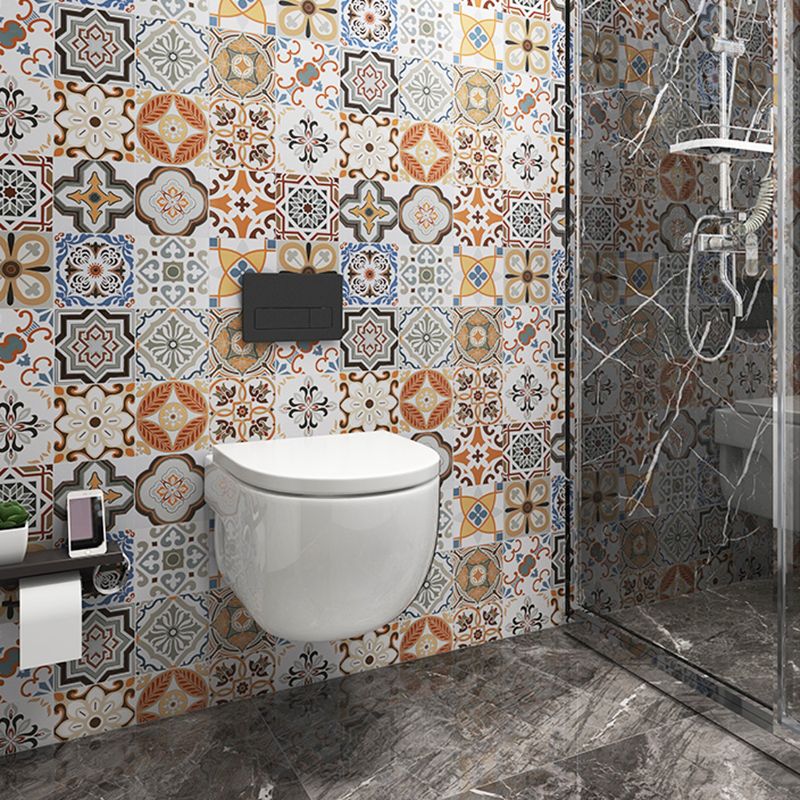 Morocco Square Tile Flower Pattern Singular Tile for Bathroom