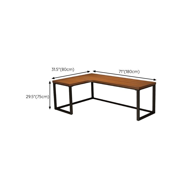 29.25 Inch Height Contemporary Office Desk L-Shape Solid Wood Writing Desk