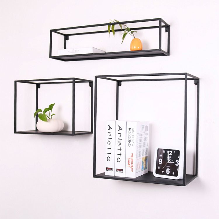 Metal Shelf Bookcase Industrial Wall Mounted Bookshelf for Office