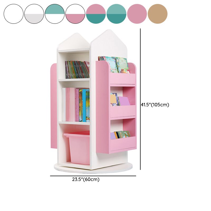 Scandinavian Book Shelf Double-Sided Standard Kids Bookcase in Open Back