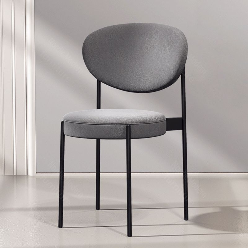 Glam Style Upholstered Side Chair Open Back Stackable Dining Chair